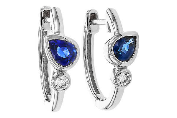 F284-14539: EARRINGS .51 SAPPHIRE .57 TGW