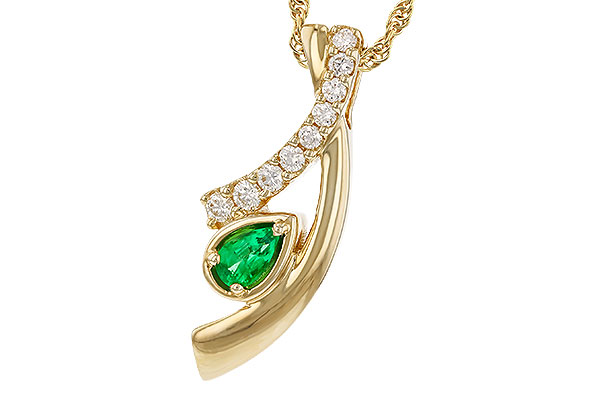 F284-15375: NECKLACE .17 EMERALD .34 TGW (5x3 EMER)