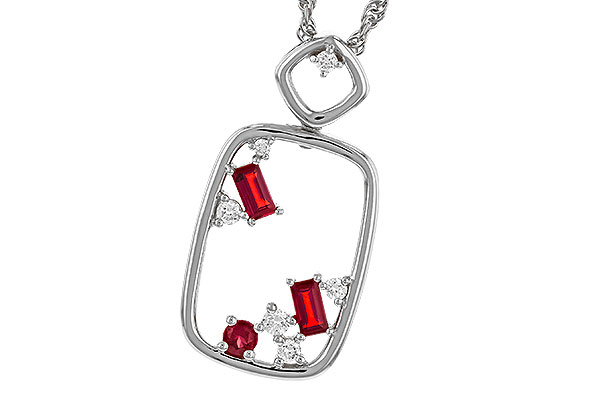 F284-15403: NECKLACE .33 TW RUBY .44 TGW