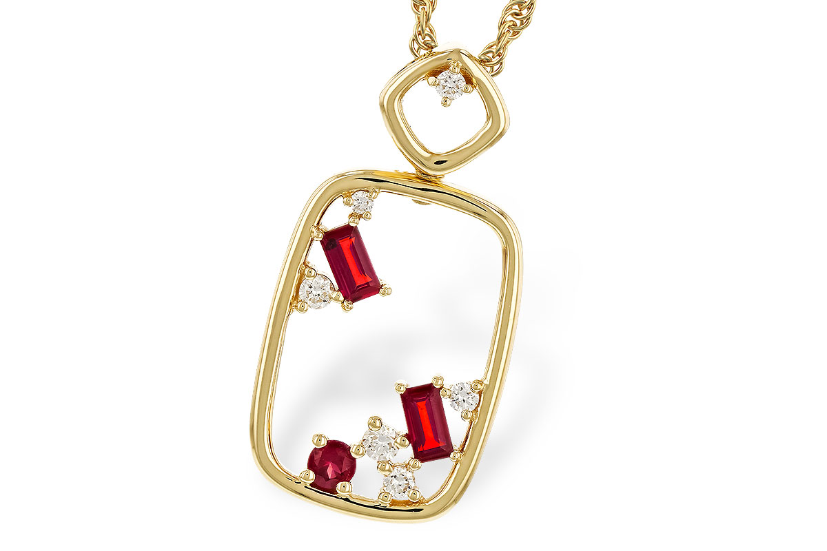 F284-15403: NECKLACE .33 TW RUBY .44 TGW