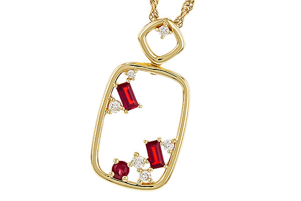 F284-15403: NECKLACE .33 TW RUBY .44 TGW
