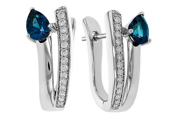 F284-16339: EARR .88 LONDON BLUE TOPAZ 1.08 TGW (6x4MM LBT)