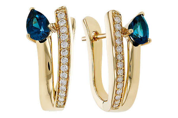 F284-16339: EARR .88 LONDON BLUE TOPAZ 1.08 TGW (6x4MM LBT)