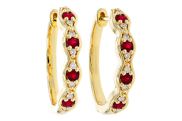 F284-18103: EARRINGS .28 TW RUBY .34 TGW
