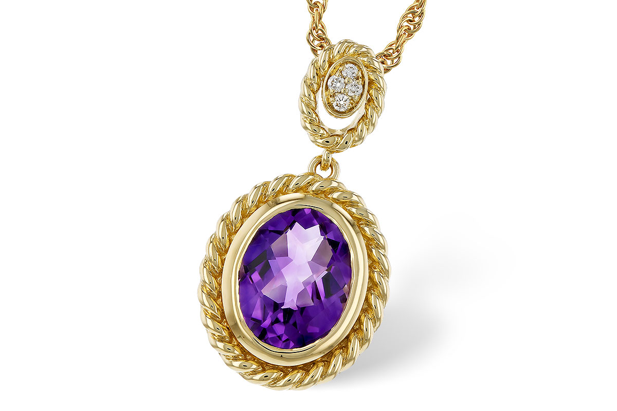 F284-18121: NECKLACE 1.38 AMETHYST 1.40 TGW (9x7MM AMY)