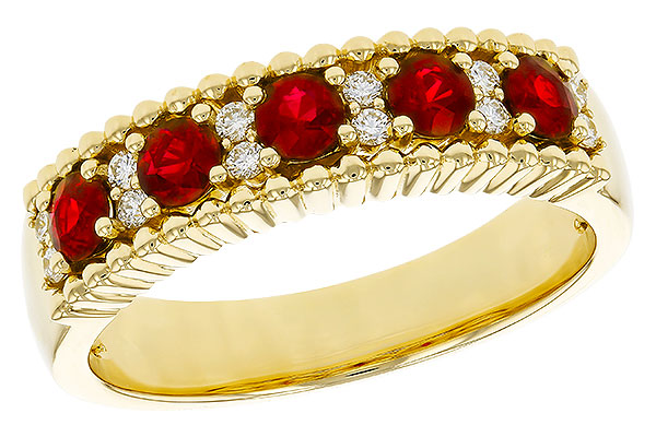 F284-18157: LDS WED RG .60 TW RUBY .72 TGW