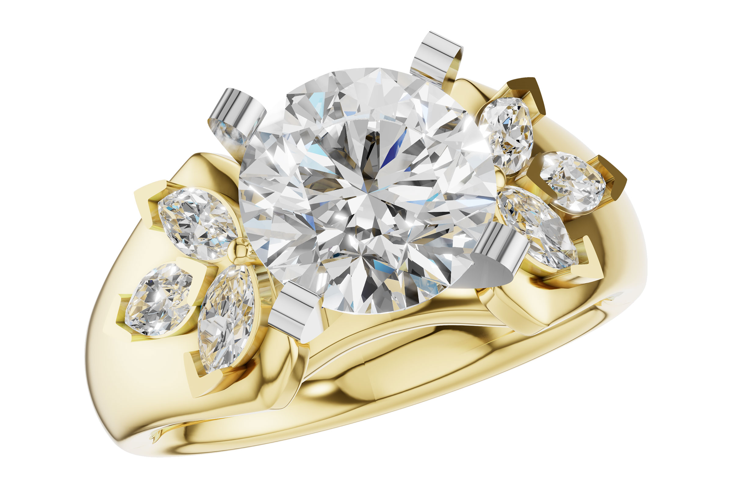 F285-01748: LDS SEMI DIA RG .38 TW MARQUISE DIAS