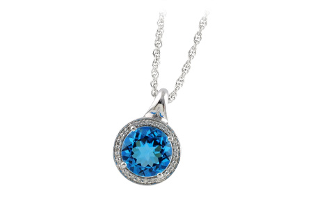 G196-85448: NECK 3.87 BLUE TOPAZ 4.01 TGW