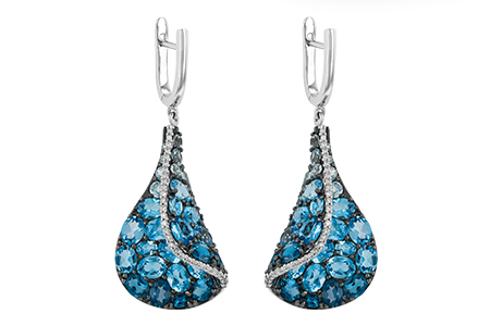 G196-87203: EARR 6.86 BLUE TOPAZ 7.05 TGW