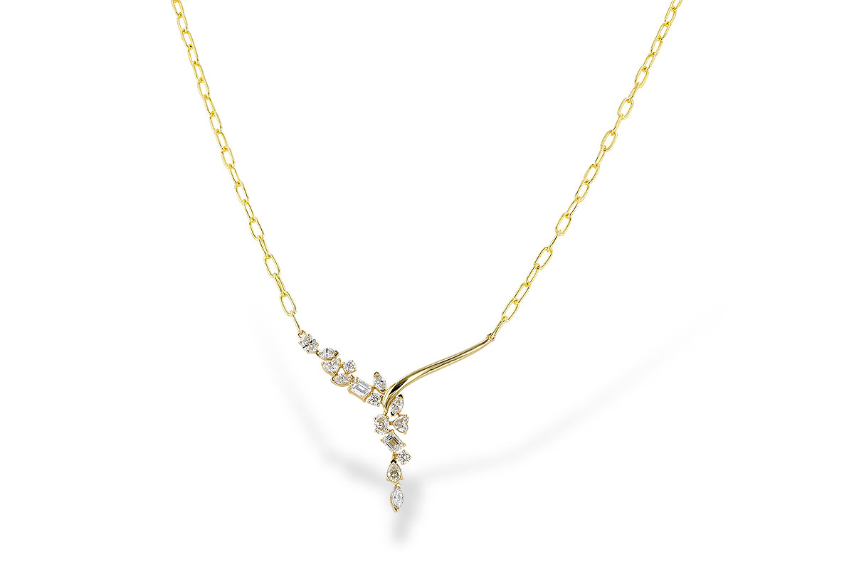 G283-25403: NECKLACE 1.22 TW FANCY CUT DIAMONDS (18")