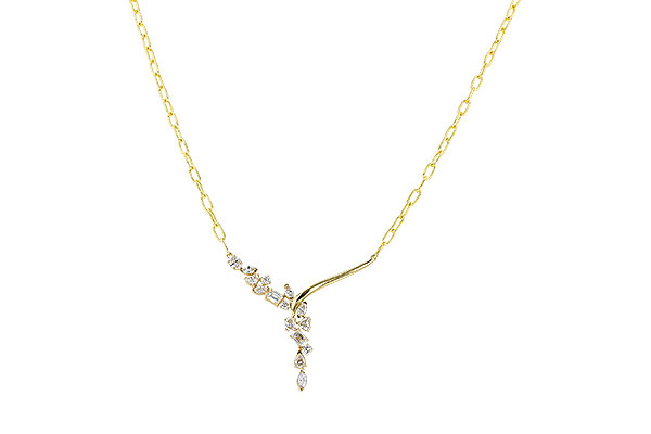 G283-25403: NECKLACE 1.22 TW FANCY CUT DIAMONDS (18")