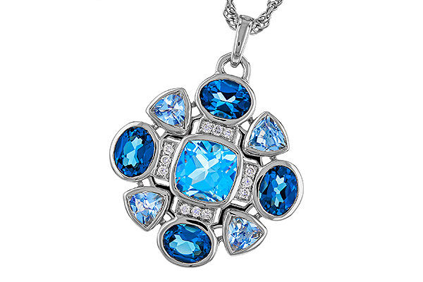 G284-12639: NECKLACE 3.19 TW BLUE TOPAZ 3.25 TGW