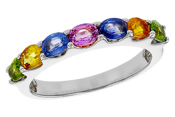 G284-12666: LDS WED RG 1.54 TW MULTI-COLOR SAPPHIRE