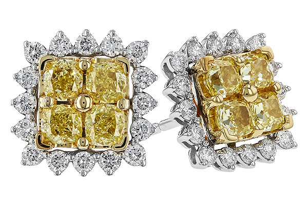 G284-13584: EARR 1.04 FANCY YELLOW DIAMONDS 1.44 TW