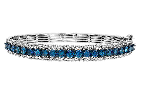 G284-14512: BANGLE 4.05 BLUE DIAS 5.50 TW