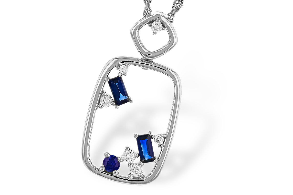 G284-15403: NECKLACE .35 TW SAPPHIRE .46 TGW