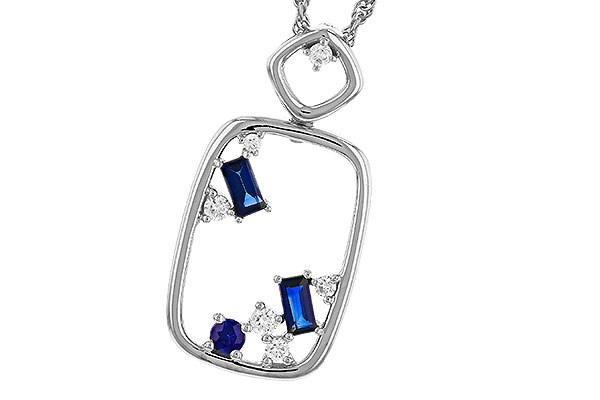 G284-15403: NECKLACE .35 TW SAPPHIRE .46 TGW