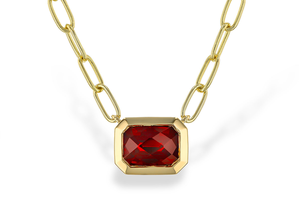 G284-15430: NECKLACE 1.45 GARNET (18")