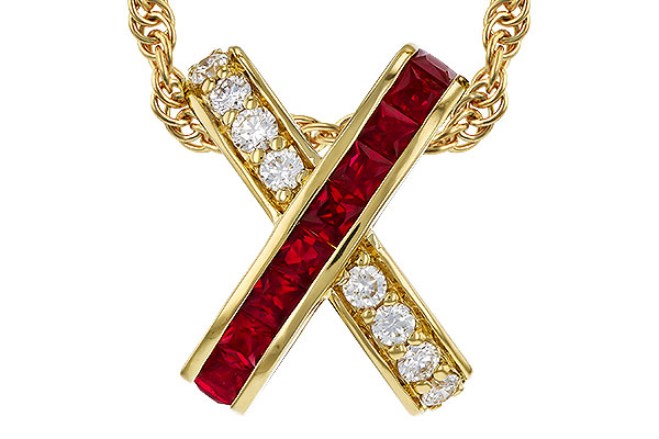 G284-18112: NECKLACE .53 TW RUBY .70 TGW