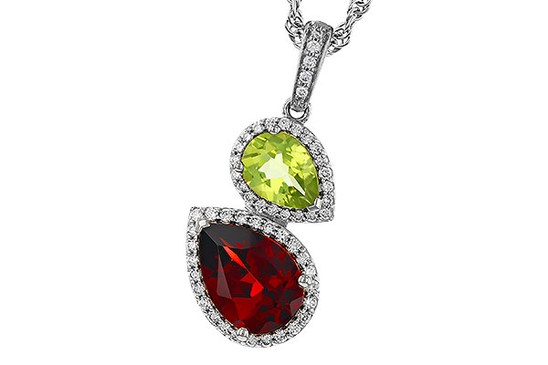 G284-18130: NECKLACE 2.74 SEMI-PREC (GAR,PER) 2.95 TGW