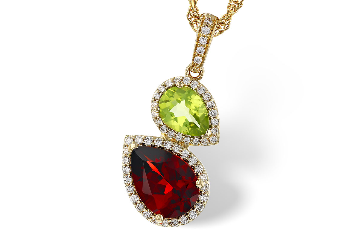 G284-18130: NECKLACE 2.74 SEMI-PREC (GAR,PER) 2.95 TGW