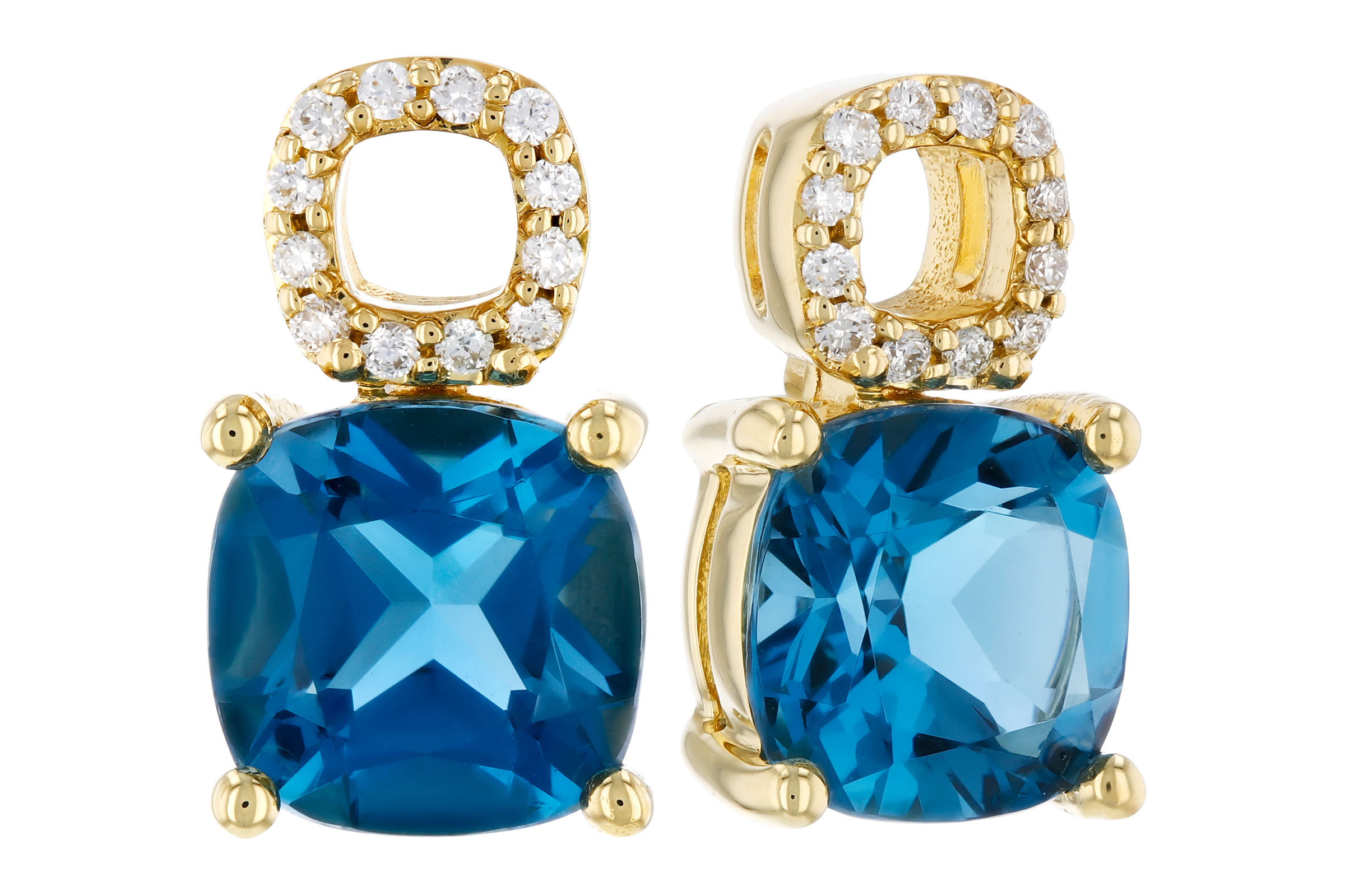 G285-02684: EARR 1.92 TW LONDON BLUE TOPAZ 1.98 TGW (6MM LBT)