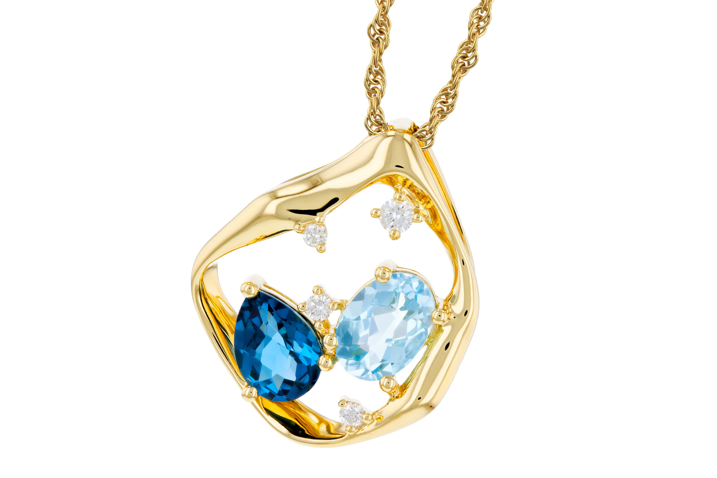 G285-03557: NECKLACE 1.60 TW BLUE TOPAZ 1.67 TGW (7x5MM BT)