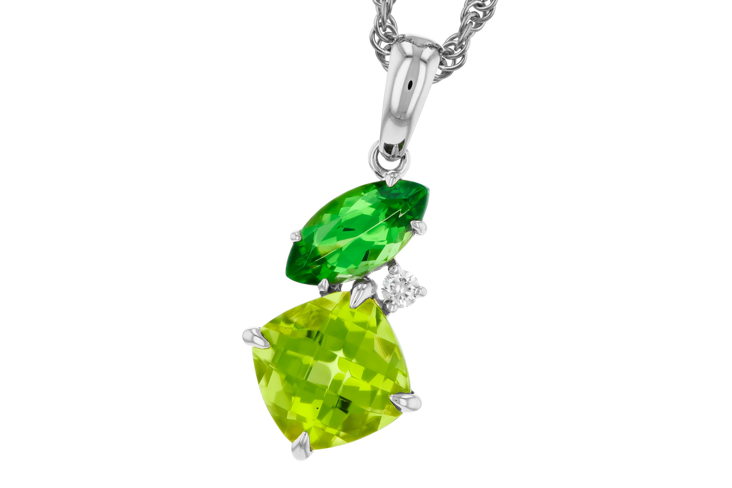 G285-03566: NECKLACE 1.97 TW SEMI-PREC (PER,TSAV) 2.00 TGW