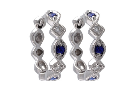 H010-46275: EARRINGS .20 SAPP .25 TGW