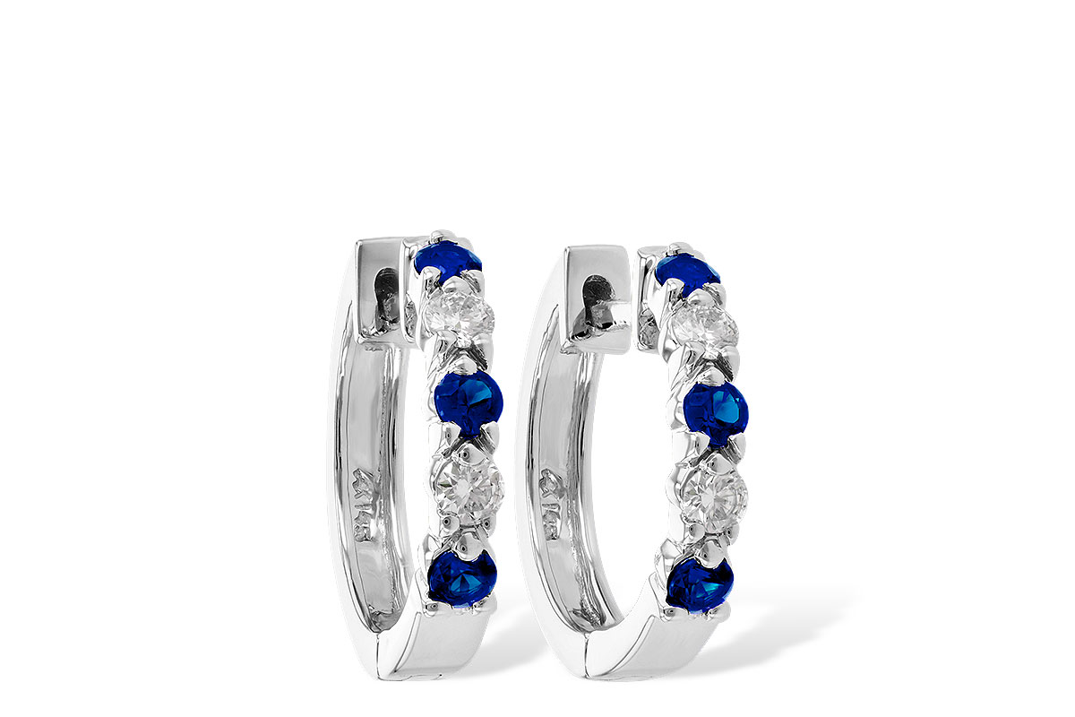 H010-49021: EARRINGS .33 SAPP .52 TGW