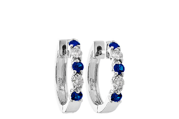 H010-49021: EARRINGS .33 SAPP .52 TGW