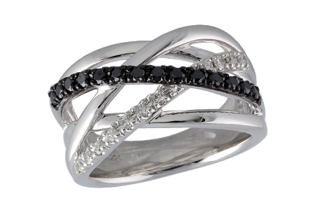 H195-06275: LDS WED RG .25 BLK DIAS .41 TW