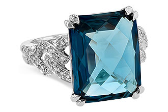 H199-55430: LDS RG 9.40 LONDON BLUE TOPAZ 9.60 TGW (15x12MM)