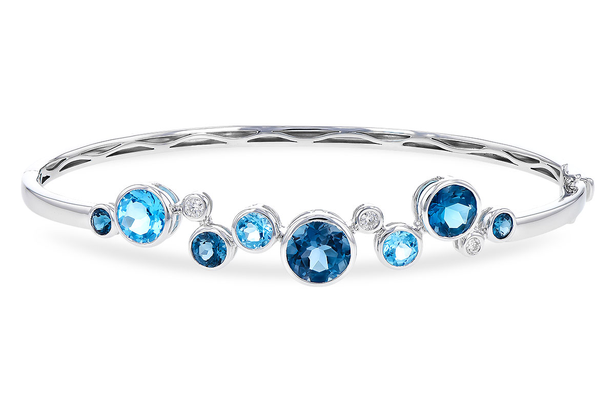 H283-19030: BANGLE 3.95 TW BLUE TOPAZ 4.06 TGW