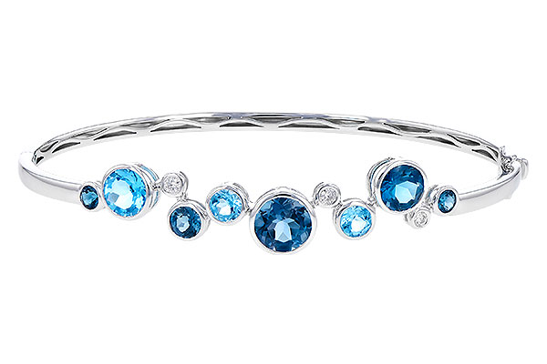 H283-19030: BANGLE 3.95 TW BLUE TOPAZ 4.06 TGW