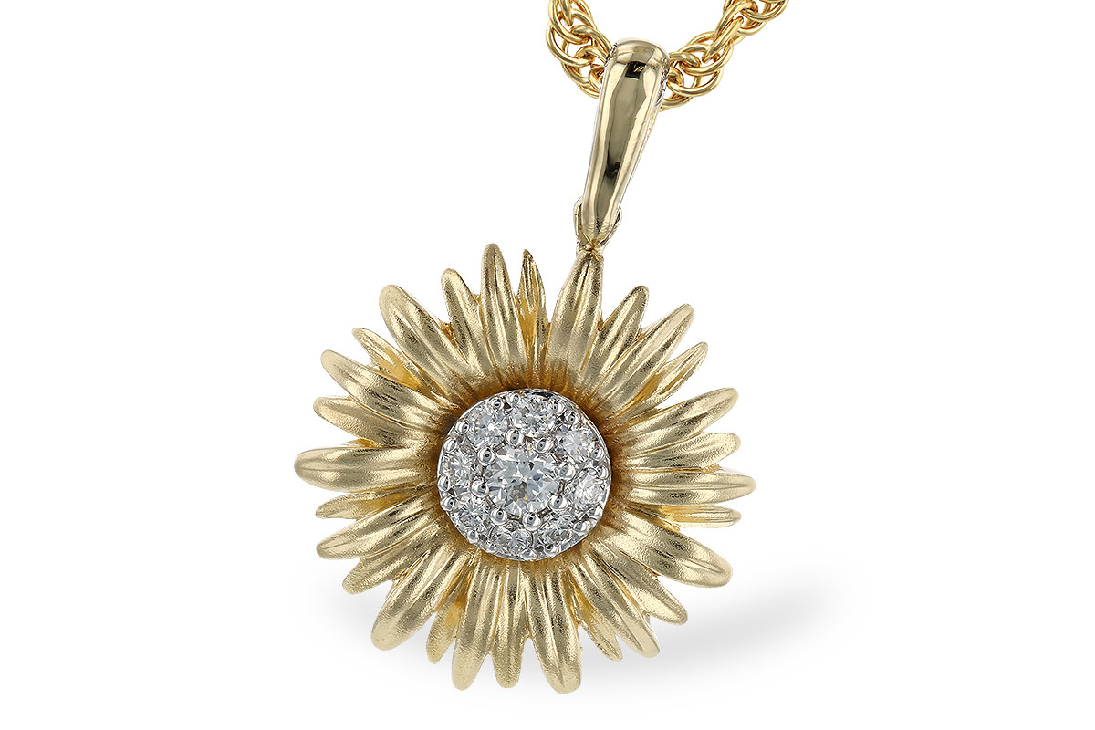 H283-22684: D283-21785 WITH YG PETALS / WG SETTING .10 TW