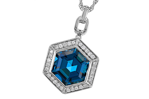 H284-11775: NECK 3.40 LONDON BLUE TOPAZ 3.55 TGW (9MM LBT)