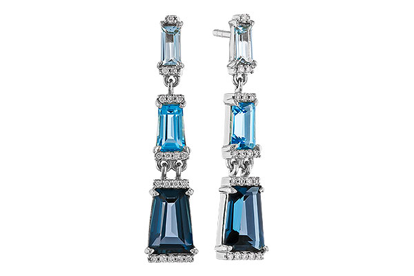 H284-13575: EARRINGS 2.55 BLUE TOPAZ 2.62 TGW