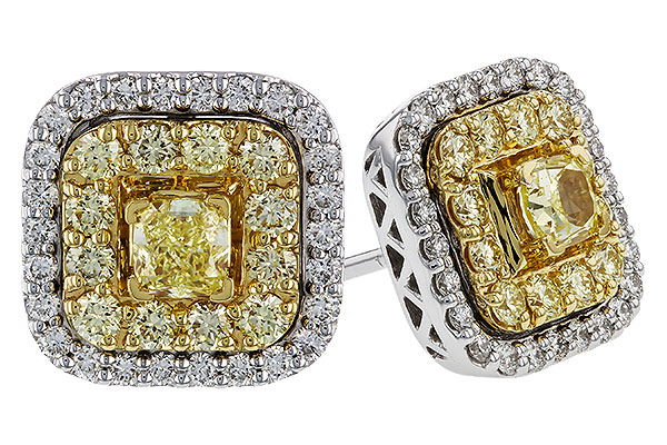 H284-13593: EARR .46 TW FANCY YELLOW DIAS 1.30 TW