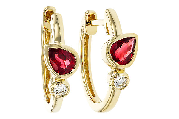 H284-14539: EARRINGS .48 RUBY .54 TGW