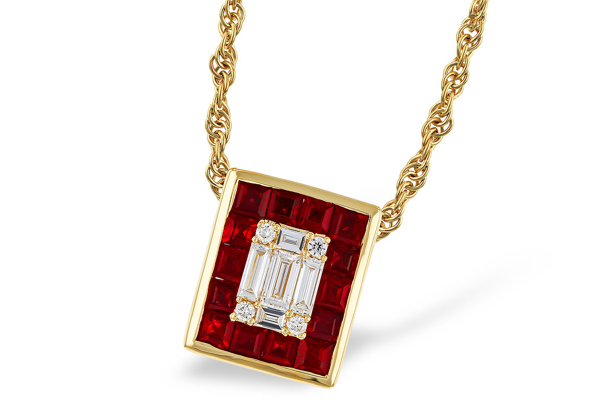 H284-17230: NECKLACE .82 RUBY TW 1.00 TGW