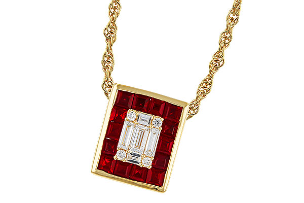 H284-17230: NECKLACE .82 RUBY TW 1.00 TGW