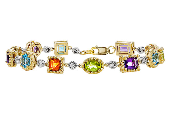 H284-18130: BRACELET 4.63 SEMI-PREC (AMY,BT,CIT,PER) 5.05 TGW