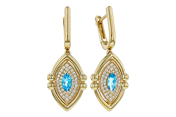 H285-00866: EARRINGS .50 TW BLUE TOPAZ .78 TGW (6x3MM BT)