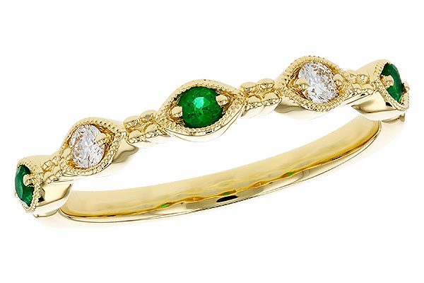 H285-00893: LDS WED RG .10 TW EMERALD .19 TGW