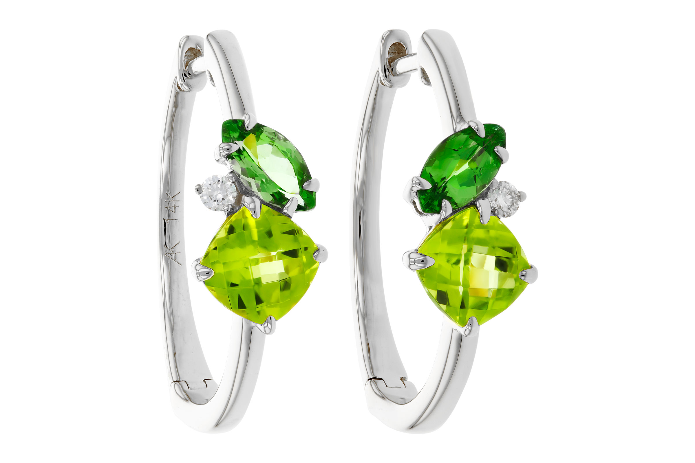 H285-02648: EARRINGS 1.69 TW SEMI-PREC (PER,TSAV) 1.73 TGW