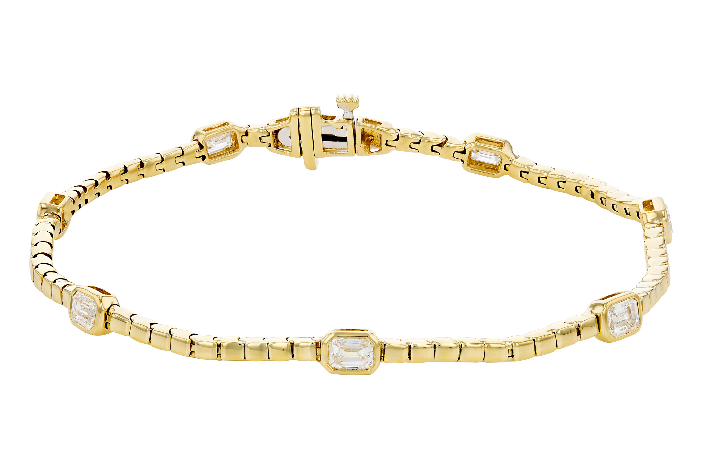 H285-02693: BRACELET 1.32 TW EMERALD CUT DIA (7")