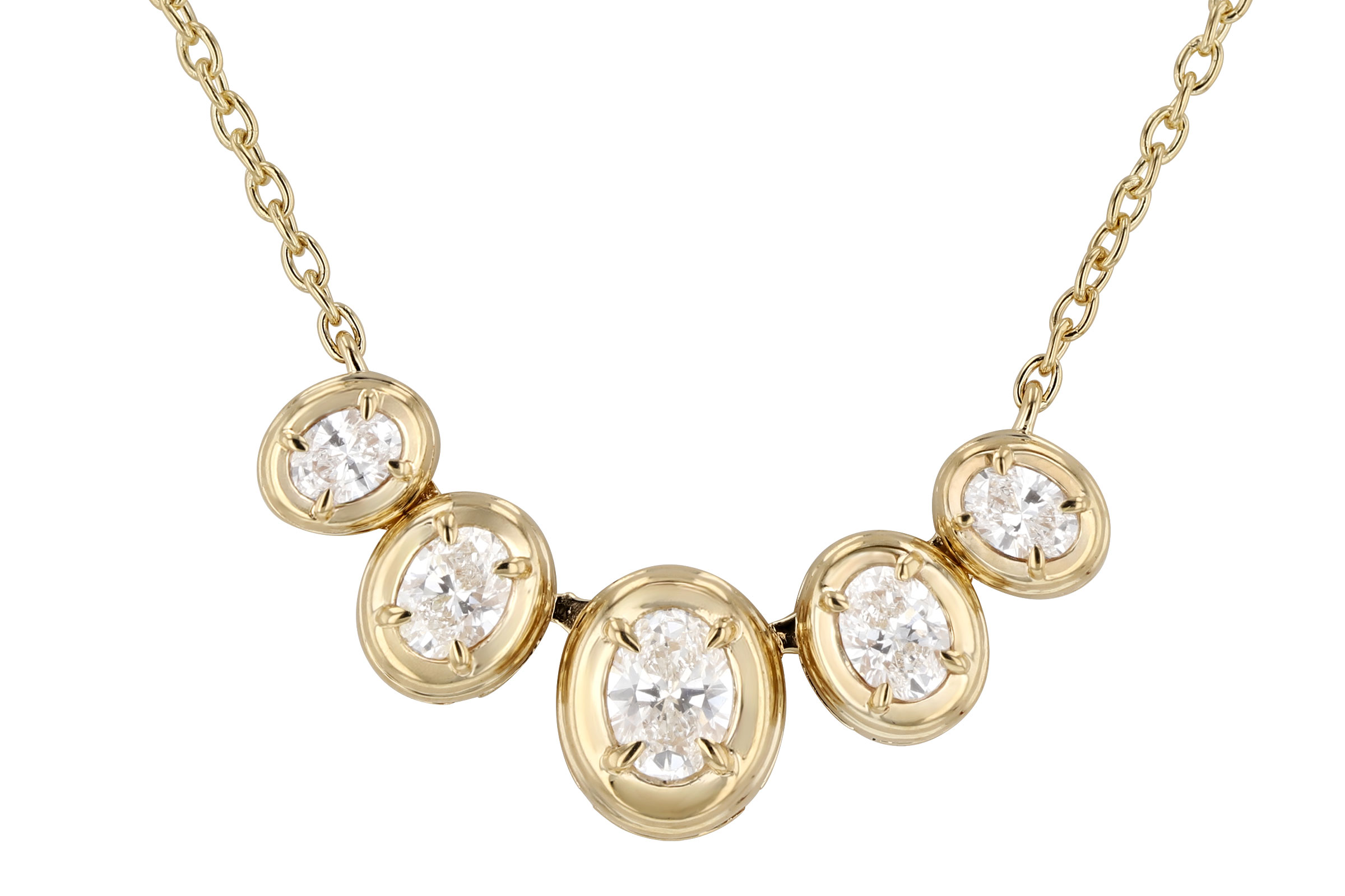 H285-02721: NECKLACE .85 TW OVAL CUT DIA (18")