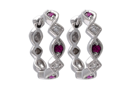 K010-46275: EARRINGS .20 RUBY .25 TGW