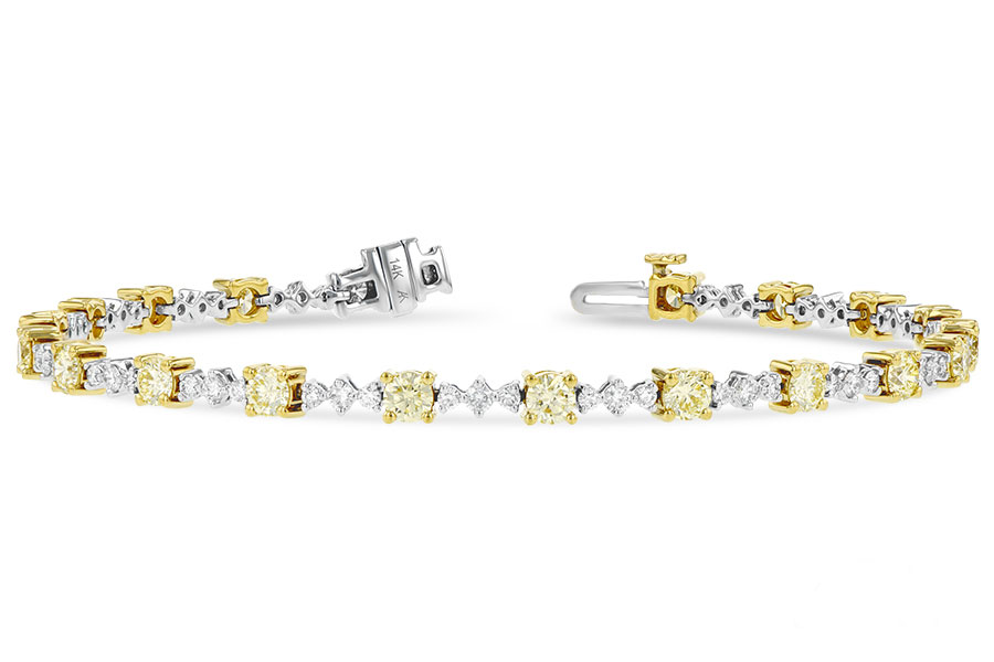 K197-79084: BRACELET 2.80 YELLOW DIA 4.01 TW